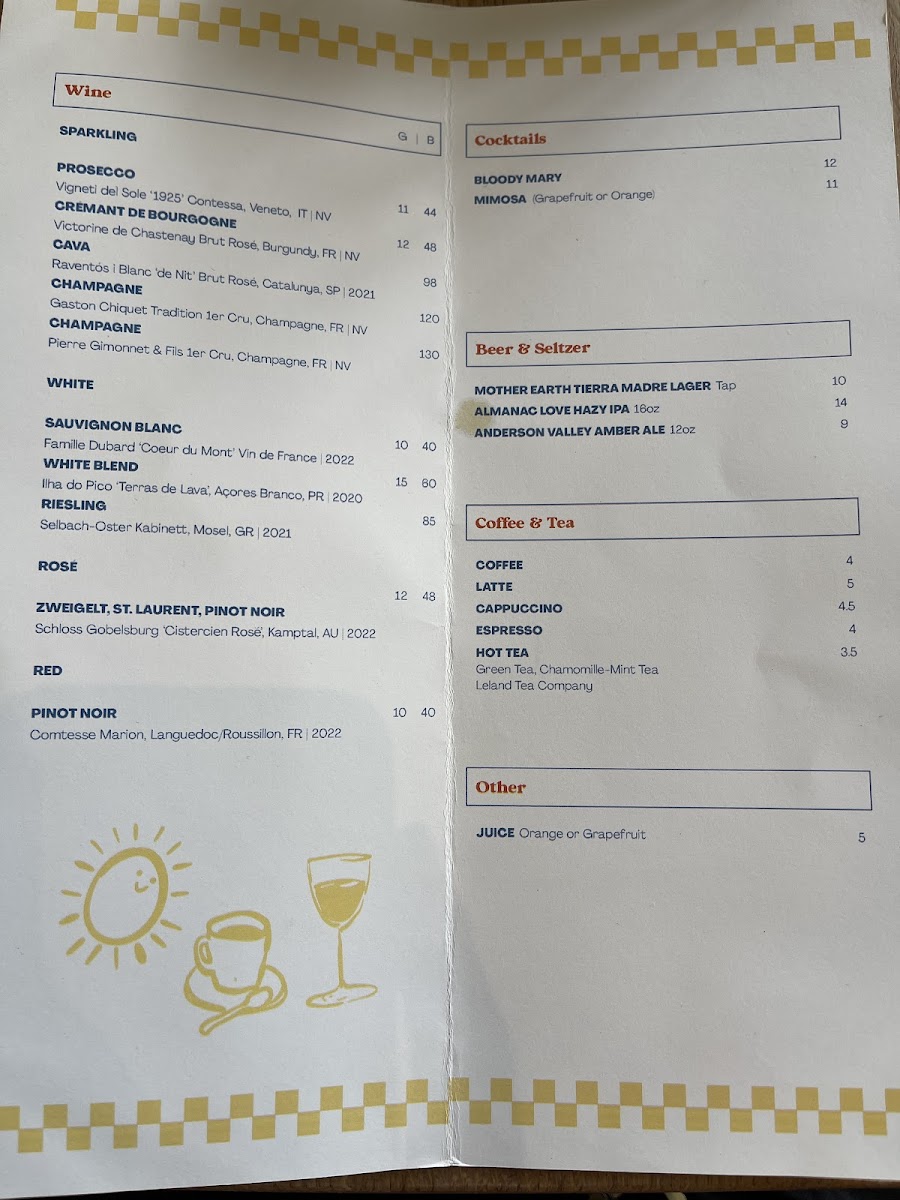 Menu Early To Rise, Scratch Made Brunch-10