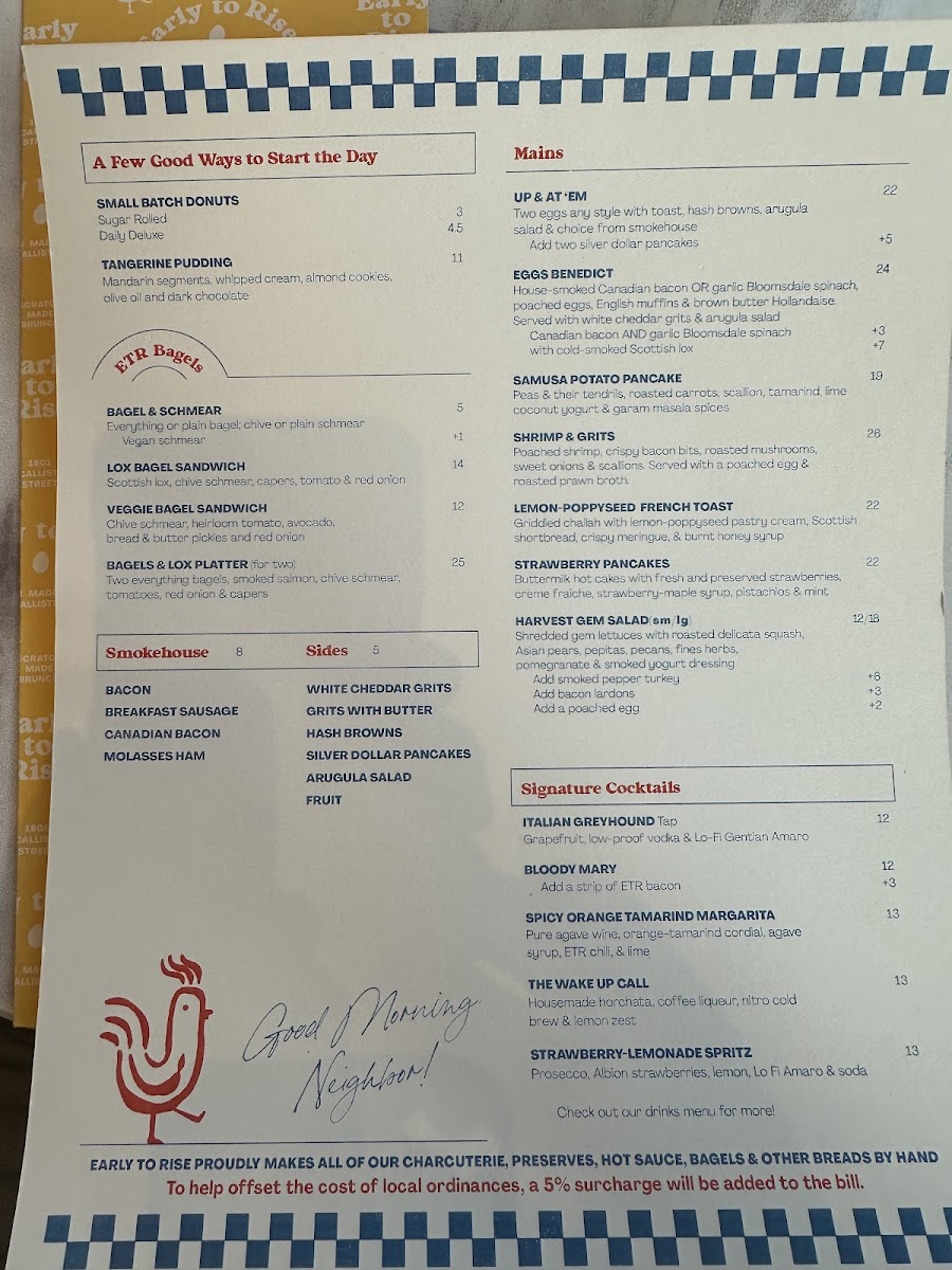 Menu Early To Rise, Scratch Made Brunch-4