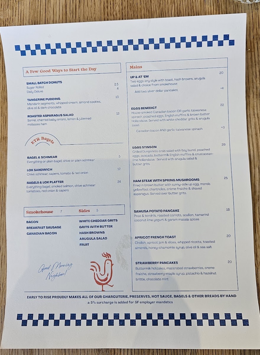 Menu Early To Rise, Scratch Made Brunch-6